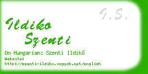 ildiko szenti business card